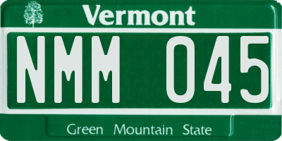 VT license plate NMM045