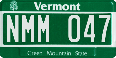 VT license plate NMM047