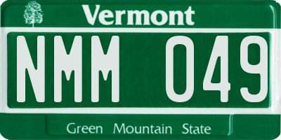 VT license plate NMM049