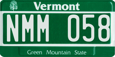 VT license plate NMM058