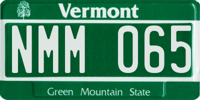 VT license plate NMM065
