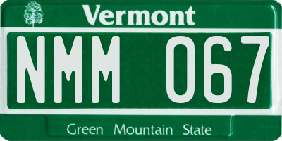 VT license plate NMM067
