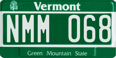 VT license plate NMM068
