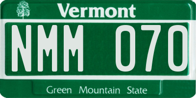 VT license plate NMM070