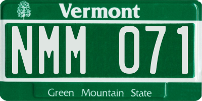 VT license plate NMM071