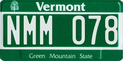 VT license plate NMM078