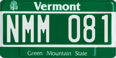 VT license plate NMM081