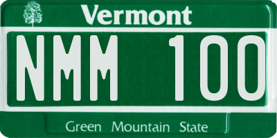 VT license plate NMM100