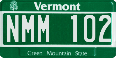 VT license plate NMM102