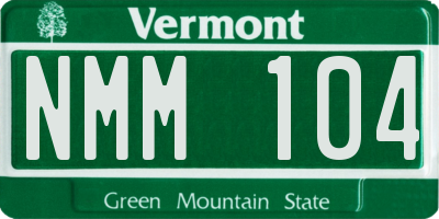 VT license plate NMM104
