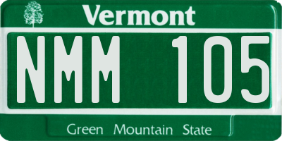 VT license plate NMM105