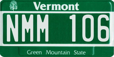 VT license plate NMM106