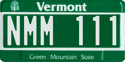 VT license plate NMM111