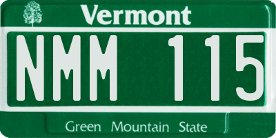 VT license plate NMM115