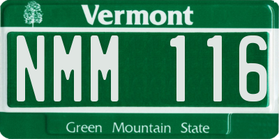 VT license plate NMM116