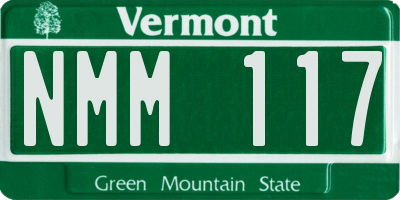 VT license plate NMM117