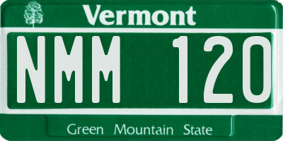 VT license plate NMM120