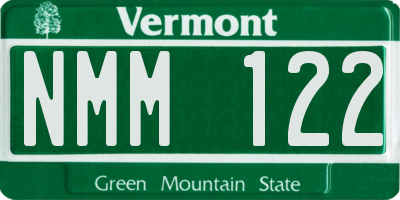 VT license plate NMM122