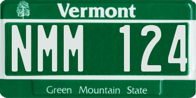 VT license plate NMM124