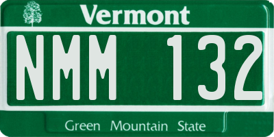 VT license plate NMM132