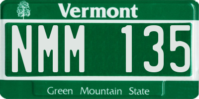 VT license plate NMM135