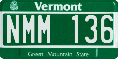 VT license plate NMM136