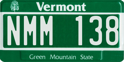VT license plate NMM138