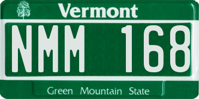 VT license plate NMM168