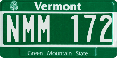 VT license plate NMM172