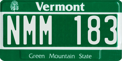 VT license plate NMM183