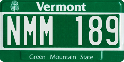 VT license plate NMM189