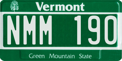 VT license plate NMM190