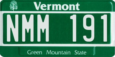 VT license plate NMM191