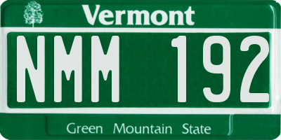 VT license plate NMM192