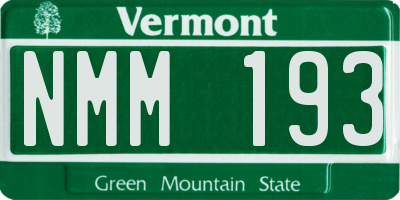 VT license plate NMM193