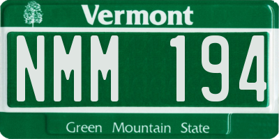 VT license plate NMM194