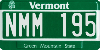 VT license plate NMM195
