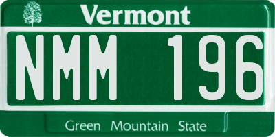 VT license plate NMM196