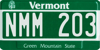 VT license plate NMM203
