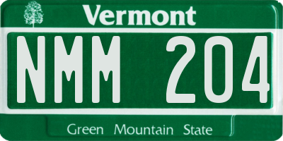VT license plate NMM204