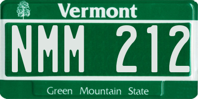 VT license plate NMM212