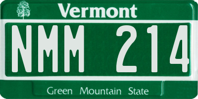 VT license plate NMM214