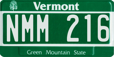 VT license plate NMM216