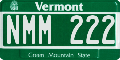 VT license plate NMM222