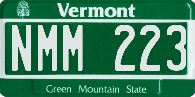 VT license plate NMM223