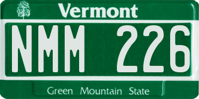 VT license plate NMM226