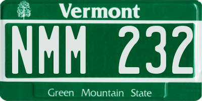 VT license plate NMM232