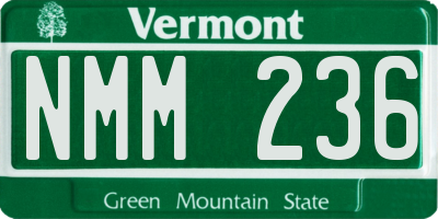 VT license plate NMM236