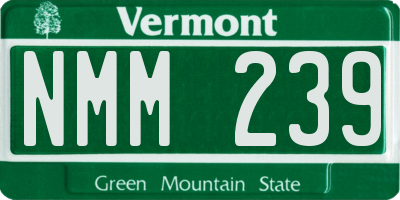 VT license plate NMM239