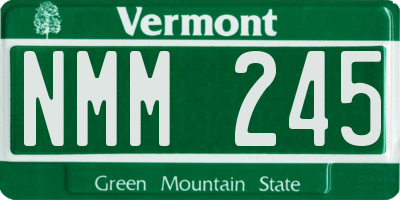 VT license plate NMM245
